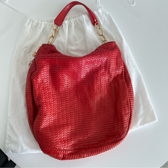 Lady Dior Soft Red Lambskin Leather Large Shopper Tote Authenticity card dustbag - Picture 2 of 13